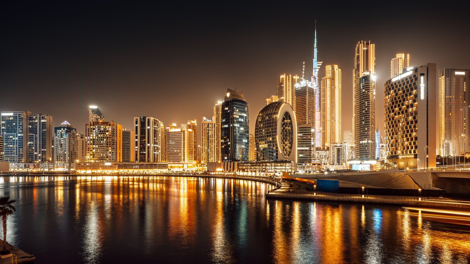 City skyline at night